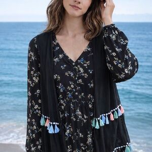 Steve Madden “Madden NYC” Boho Tassel Vest – One Size